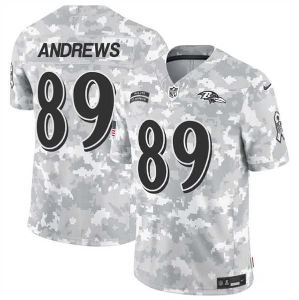 Men%27s Baltimore Ravens #89 Mark Andrews 2024 F.U.S.E. Arctic Camo Salute to Service Limited Stitched Jersey Dzhi